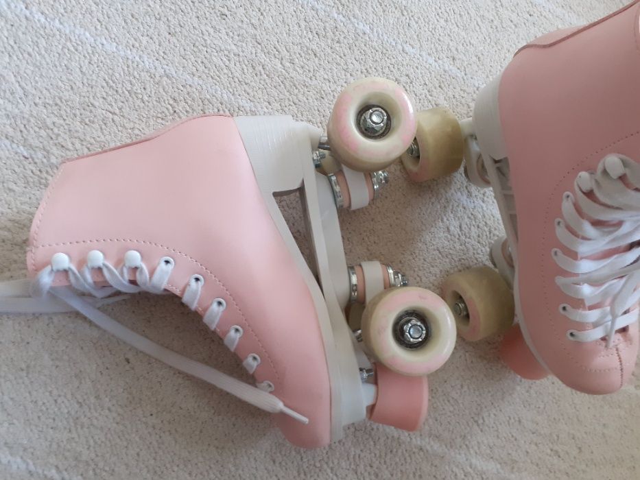 Patins de Patinagem Artística Q. 100 Rosa OXELO nº 35 +saco+ proteções