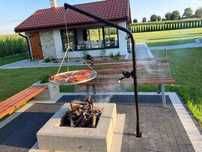 Ruszt nad palenisko grill nad ognisko obracany z korba caly kpl zuraw