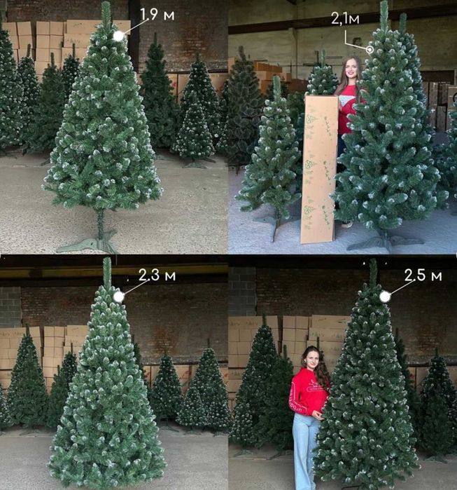 Новорічна ялинка з білими кінчиками/ ДУЖЕ ПУШИСТА/ Новогодня ёлка с БК