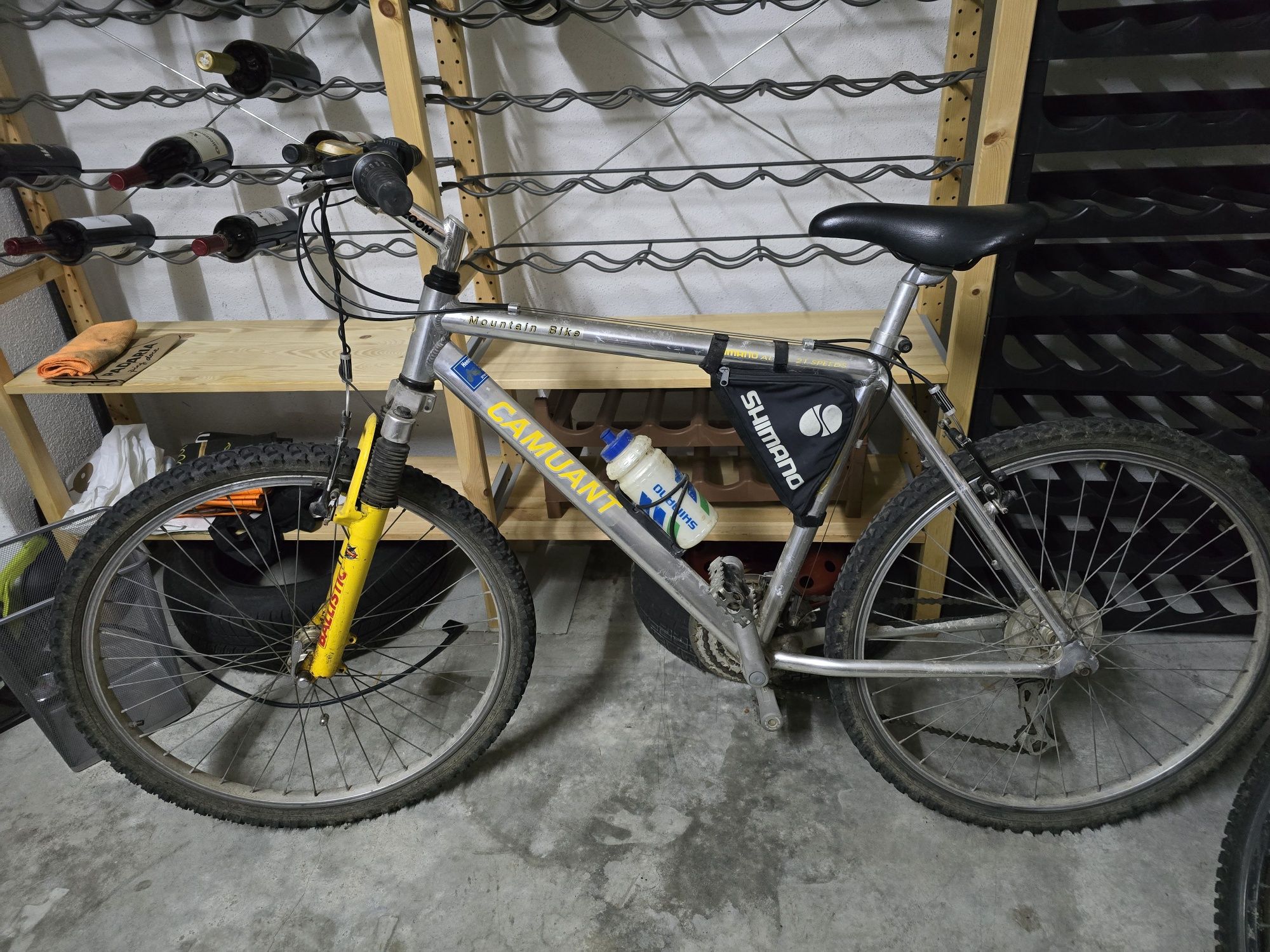 2 bicicletas guardadas em garagem