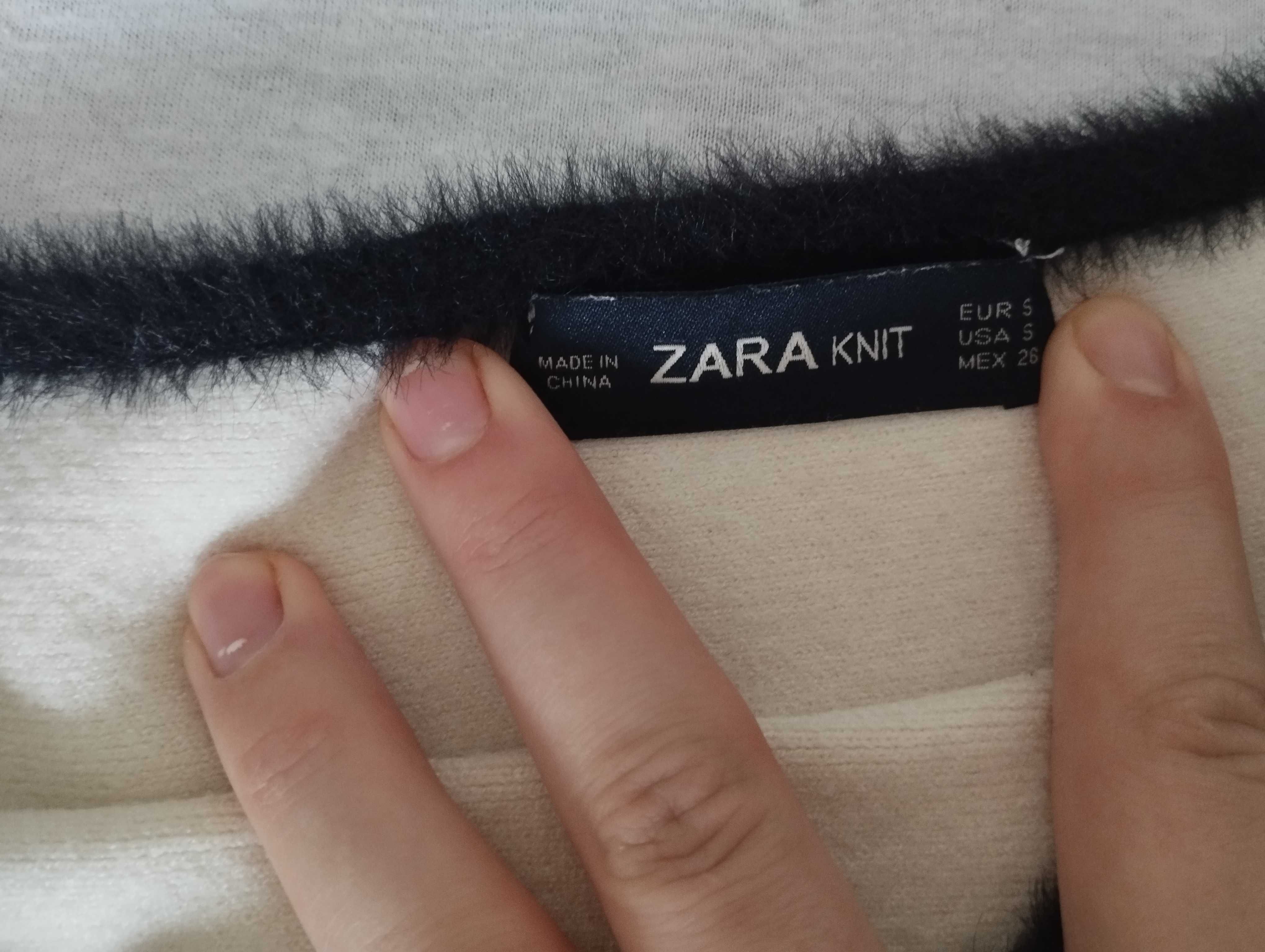 Mini spódniczka dzianinowa Zara rozm. S off-white
