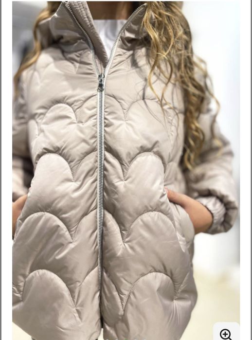 Куртка осіння сіро-пудрового кольору 152 розмір