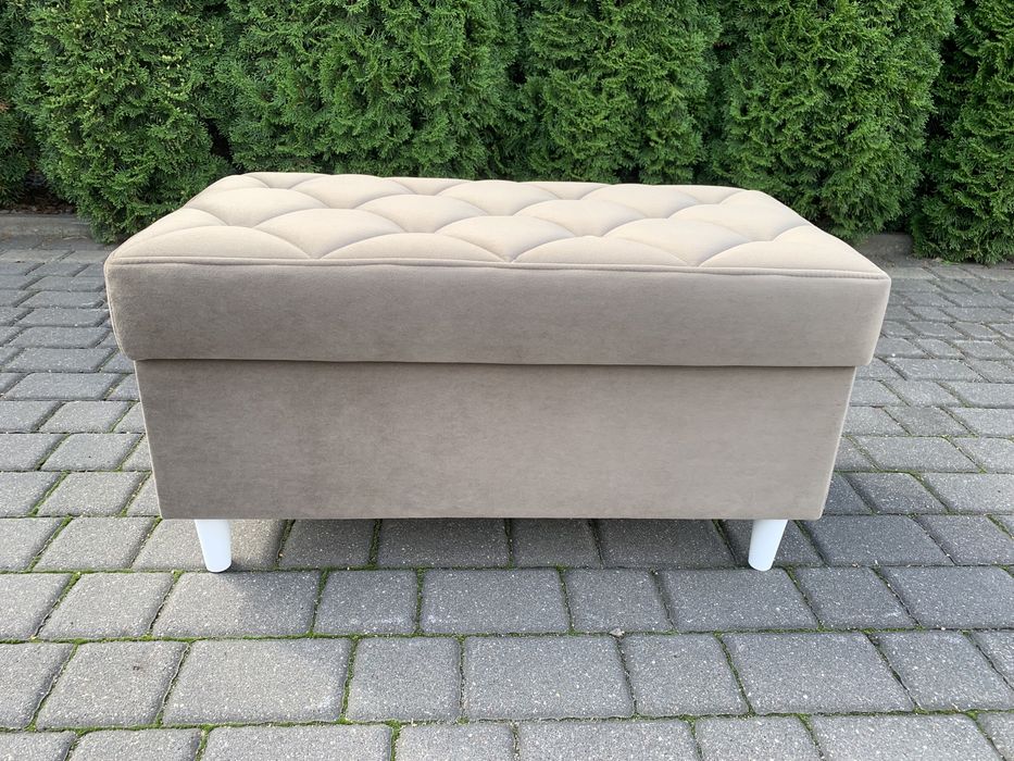 Pufa z pojemnikiem beżowa