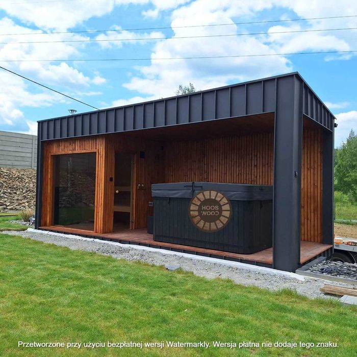 Sauna ogrodowa z tarasem