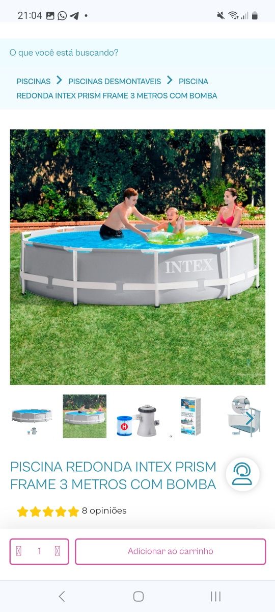 Piscina  intex 26702 3 metros diâmetro