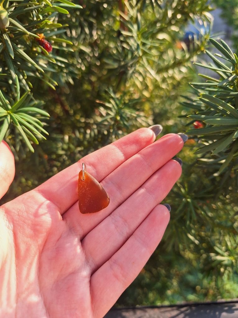 Zawieszka sea glass morskie szkło do naszyjnika biżuteria handmade