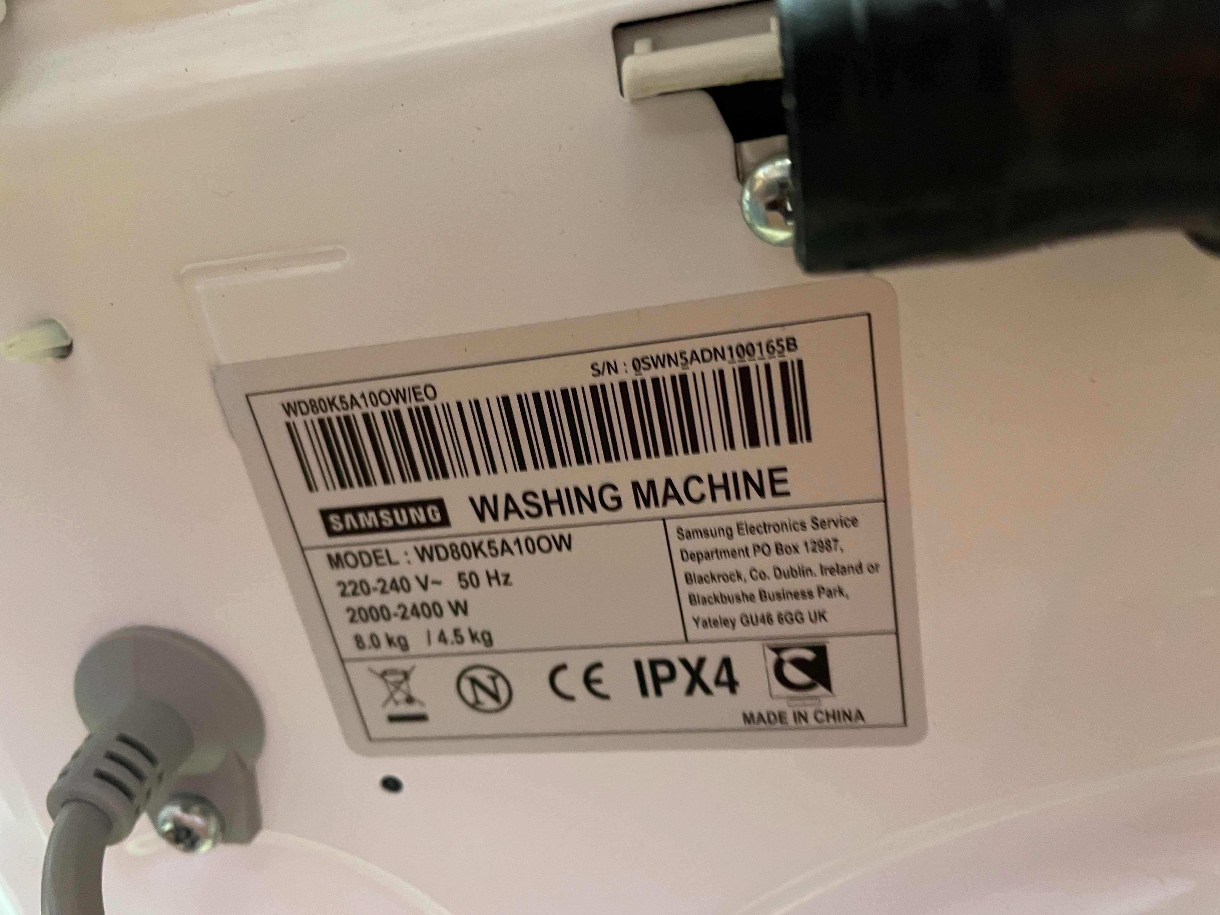 Sprawna pralka automatyczna SAMSUNG WD80K5A10OW/EO
