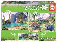 Puzzle 2x100 Dinozaury (panorama) G3, Educa