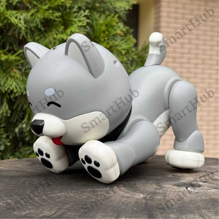 Собачка на радіокеруванні Hasky сіра, Песик на пульті, Іграшка собака