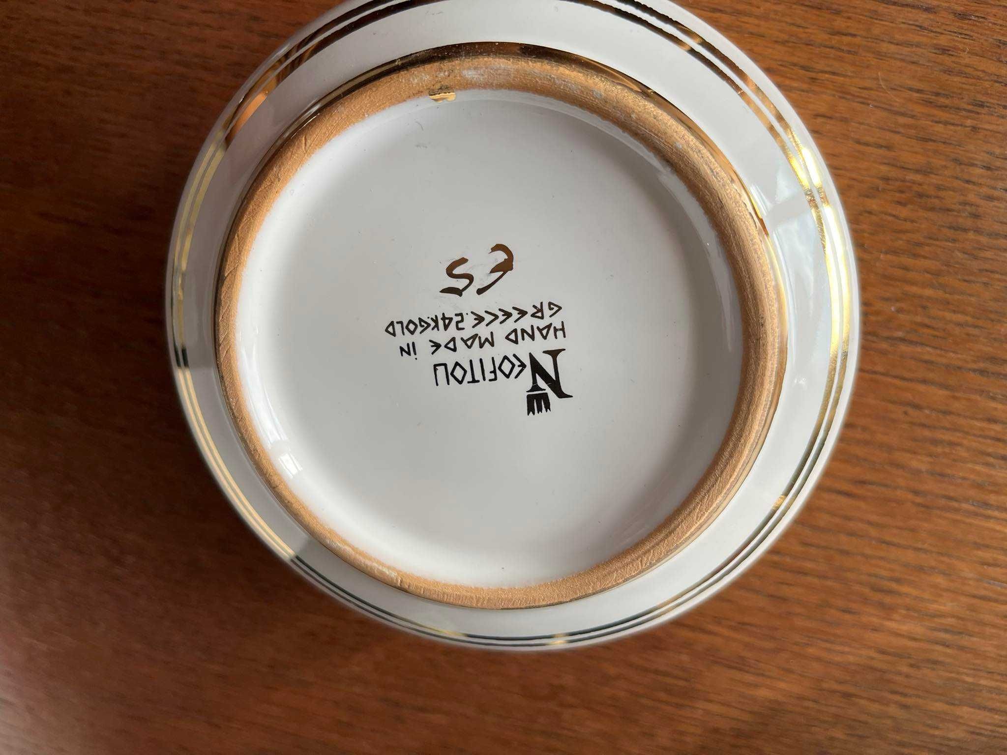 Ceramiczna miska salaterka cukiernica grecka  Neofitou 24k gold