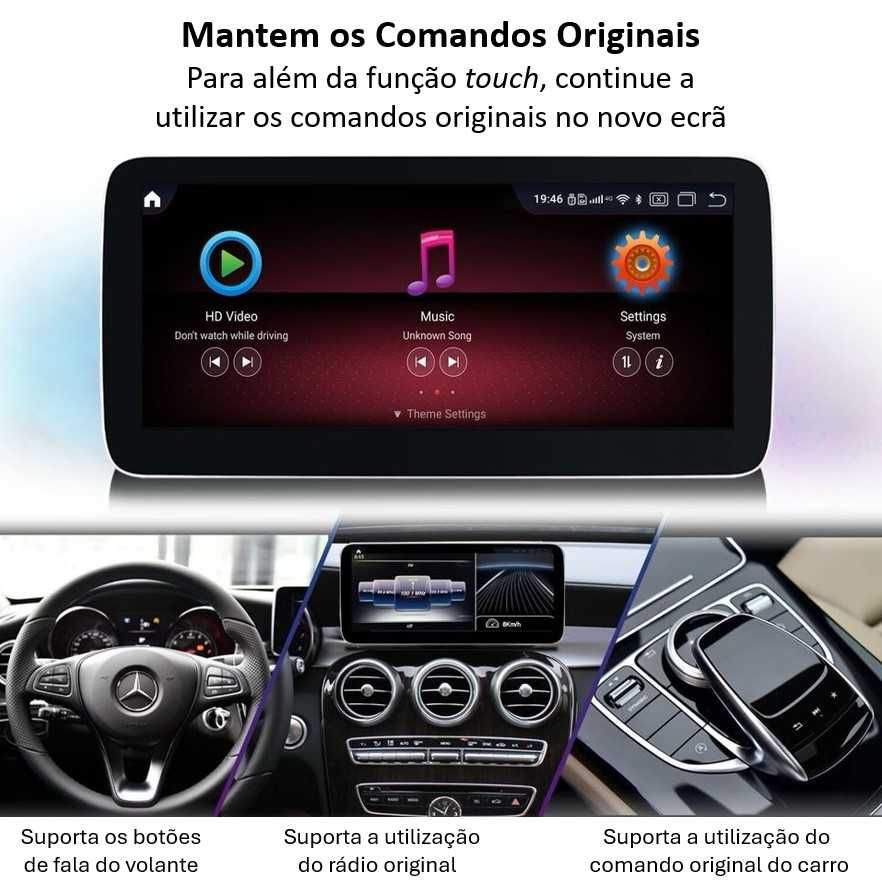 Auto Rádio Android Mercedes C / A / CLA / GLC / GLA