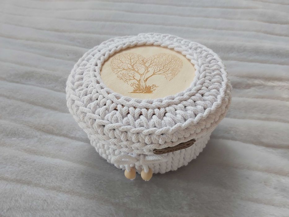 Piękny Koszyk z bawełnianego sznurka