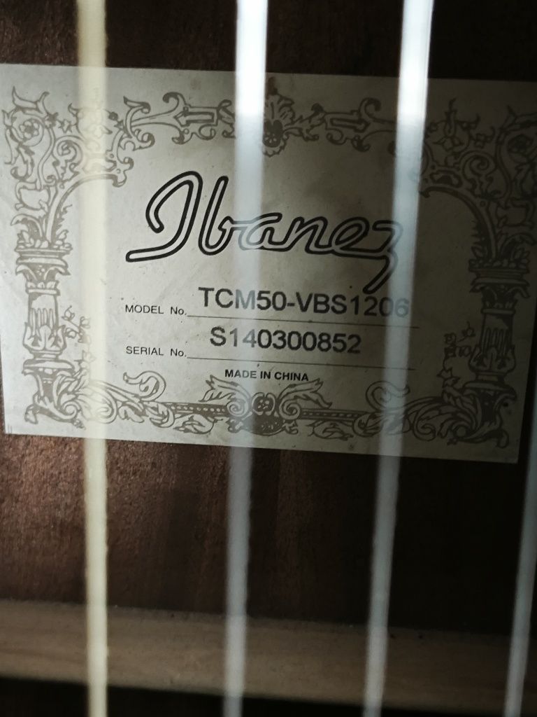 Ibanez TCM50-VBS gitara elektroakustyczna + Behringer V-ampire LX210