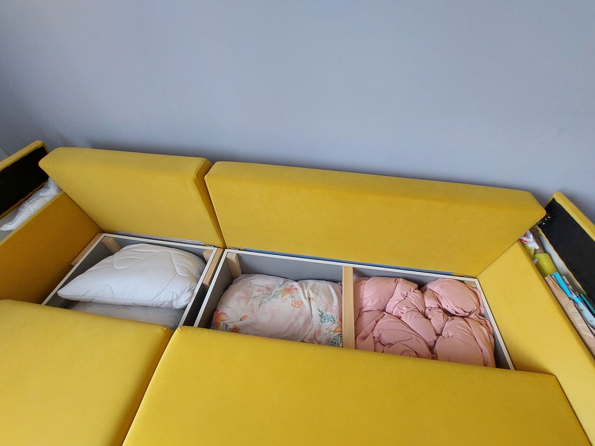 Narożnik z funkcją spania rozkładana sofa kanapa z pojemnikiem