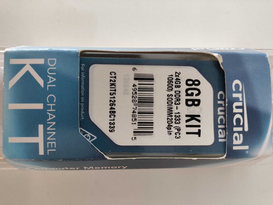 Kit 8GB Crucial SODIMM DDR3 Dual Channel