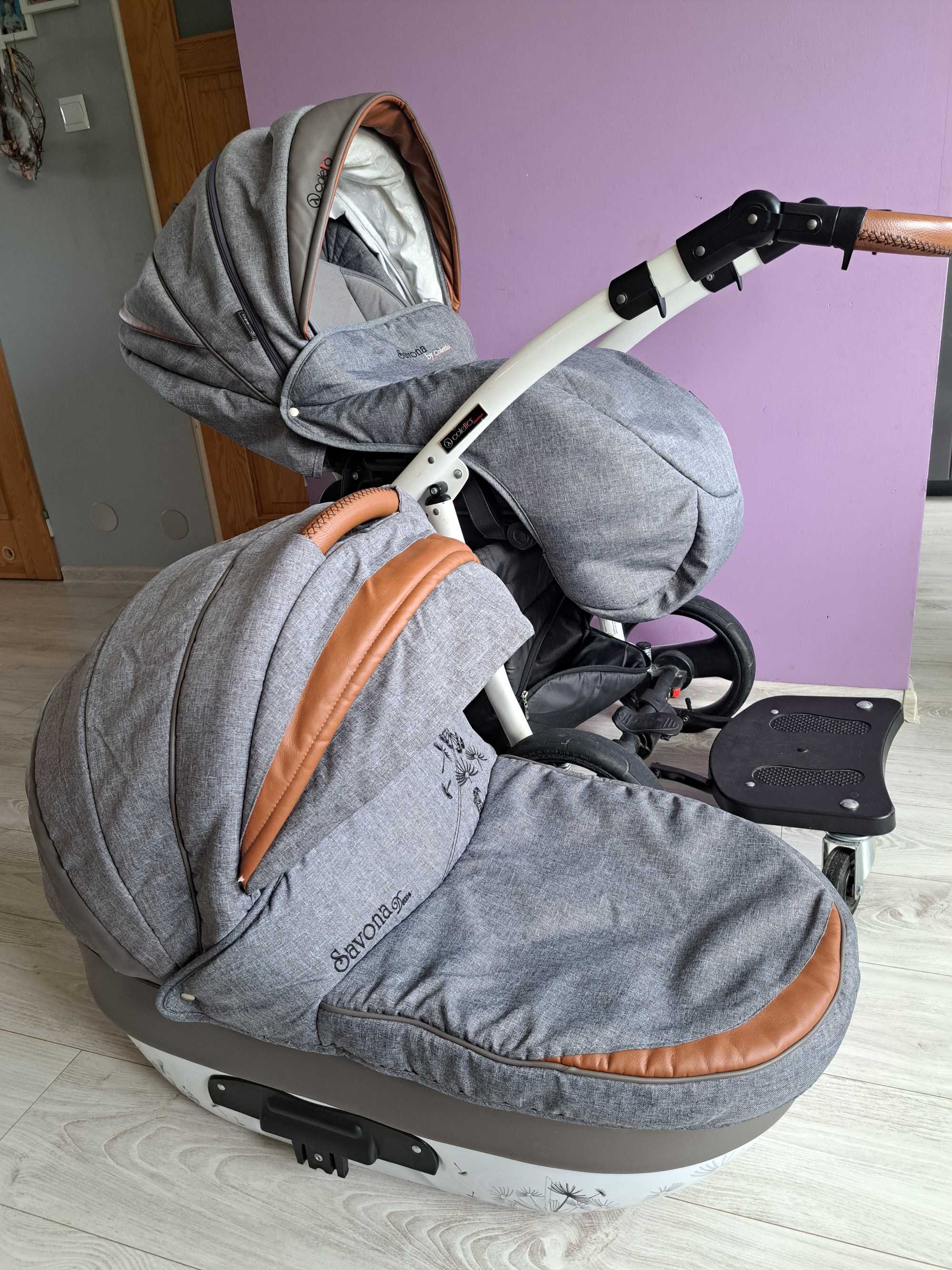 Wózek Coletto, 2 in 1 z dostawką