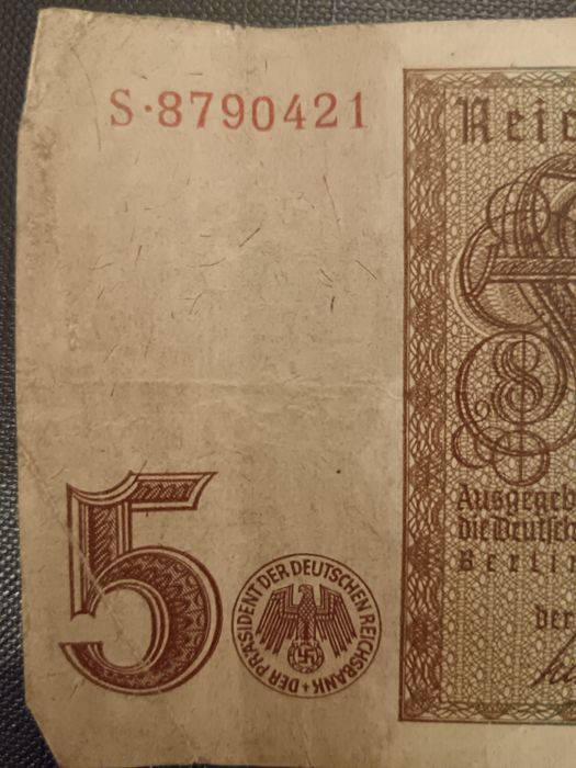 Niemiecki banknot, kolekcjonerski, przedwojenny