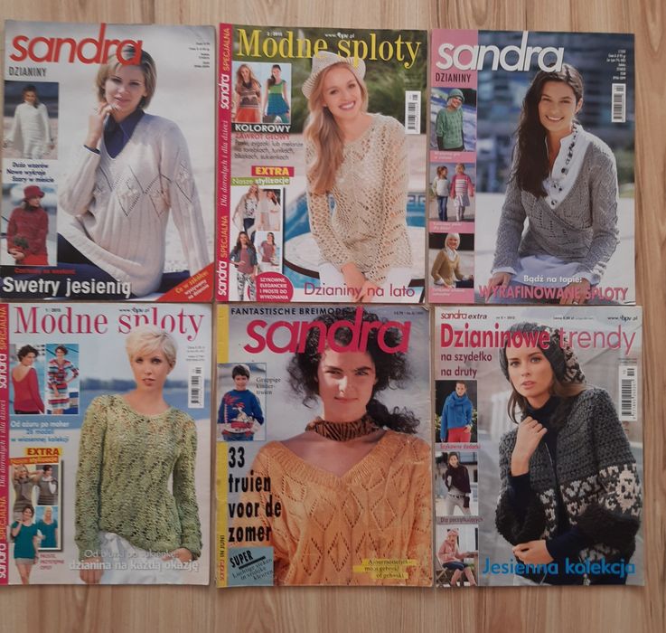 Sandra gazetki z wzorami na druty