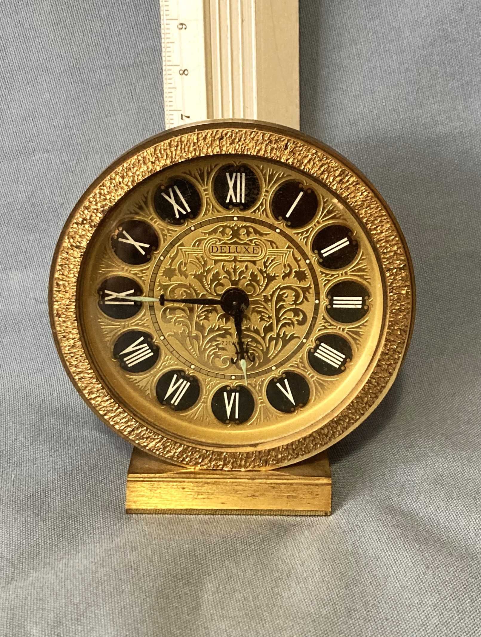 Будильник робочий латунний механічний німецький Делюкс винтаж часы