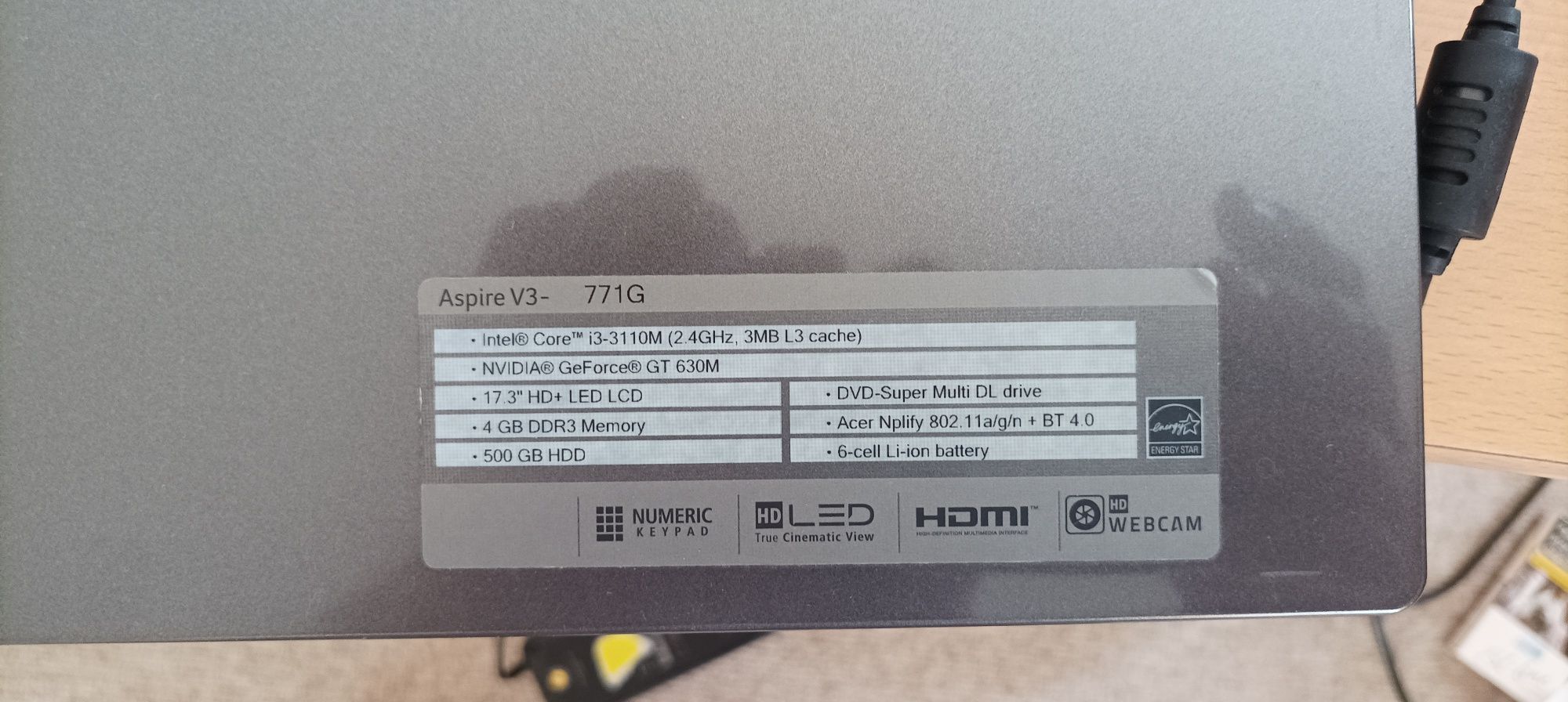 Laptop Acer aspire V3-771g
