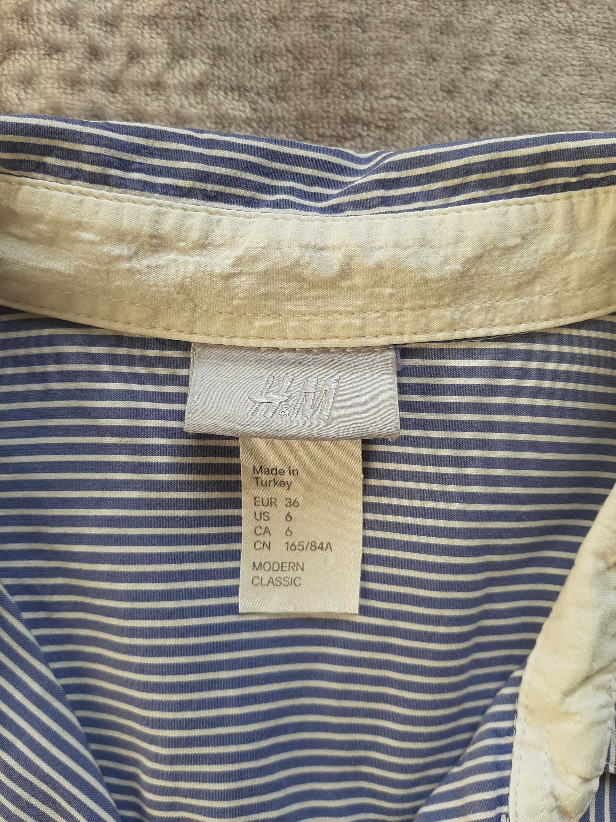 Koszula H&M w niebiesko-białe paski r. 36