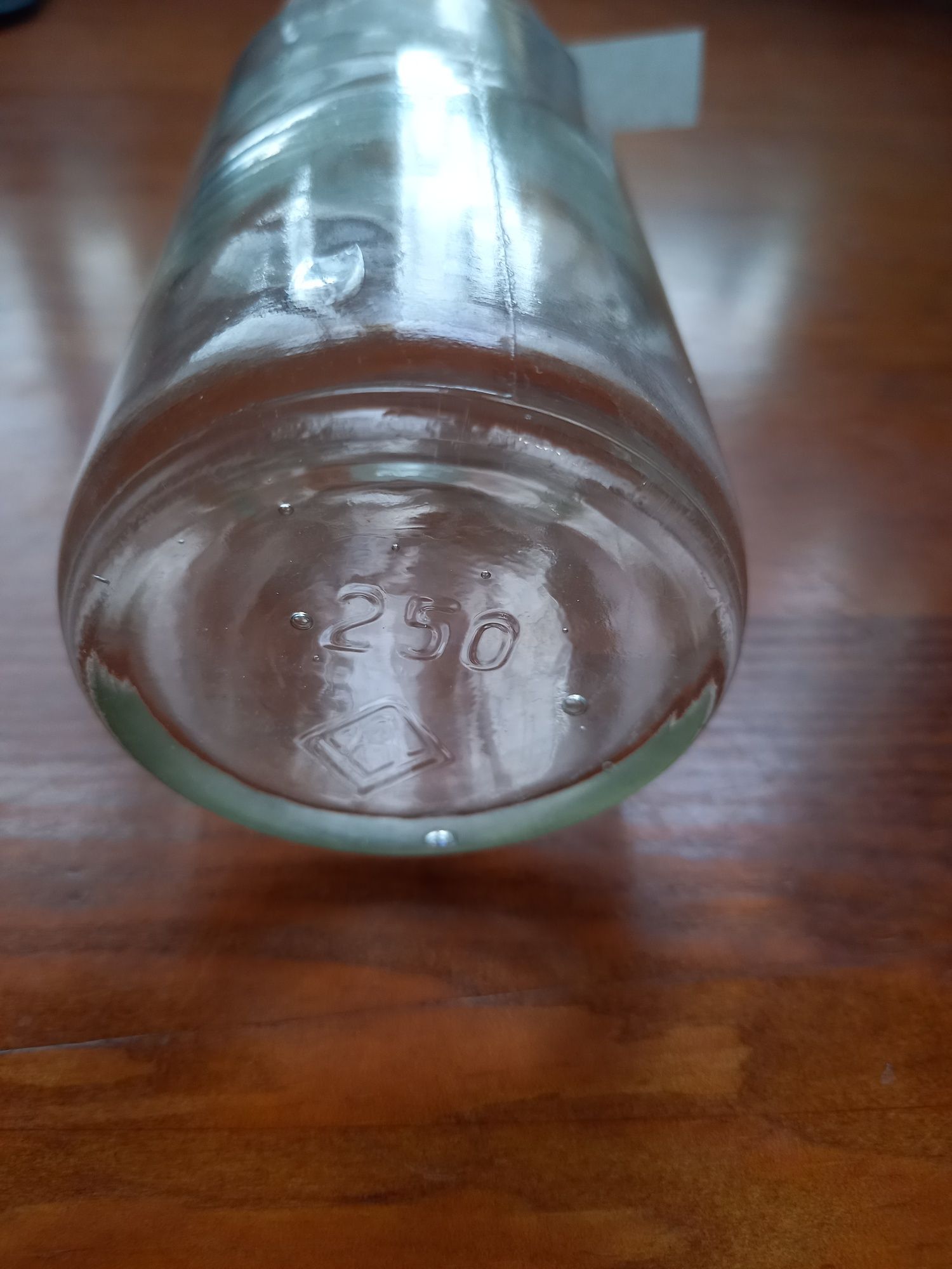 Stara butelka ze szklanym korkiem 250 ml na odczynniki leki PRL