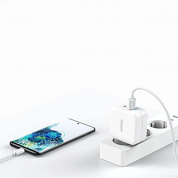 Choetech szybka ładowarka sieciowa GaN USB Typ C PD USB-A QC3.0/65W 3,