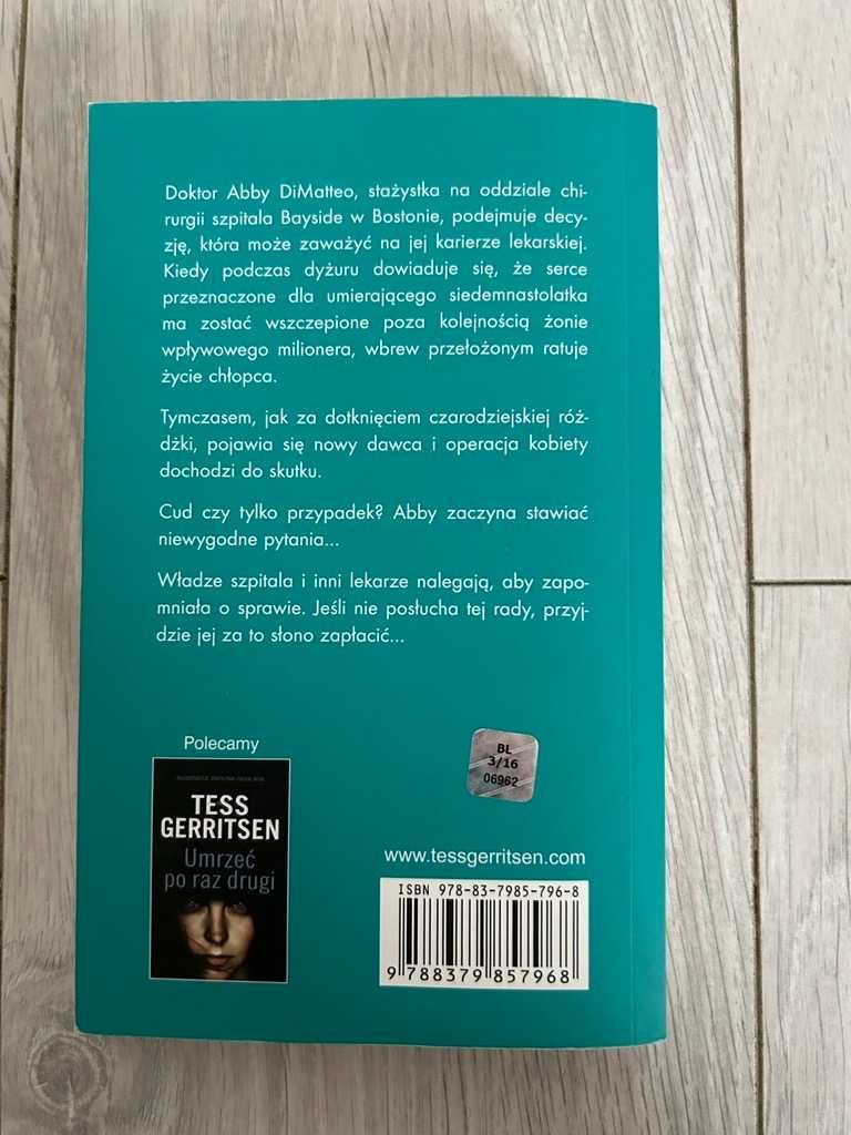 Ksiazka Tess Gerritsen Dawca