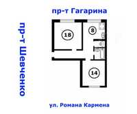 2-комн. сталинка 50м² под закрытый офис или салон  Шевченко / Гагарина