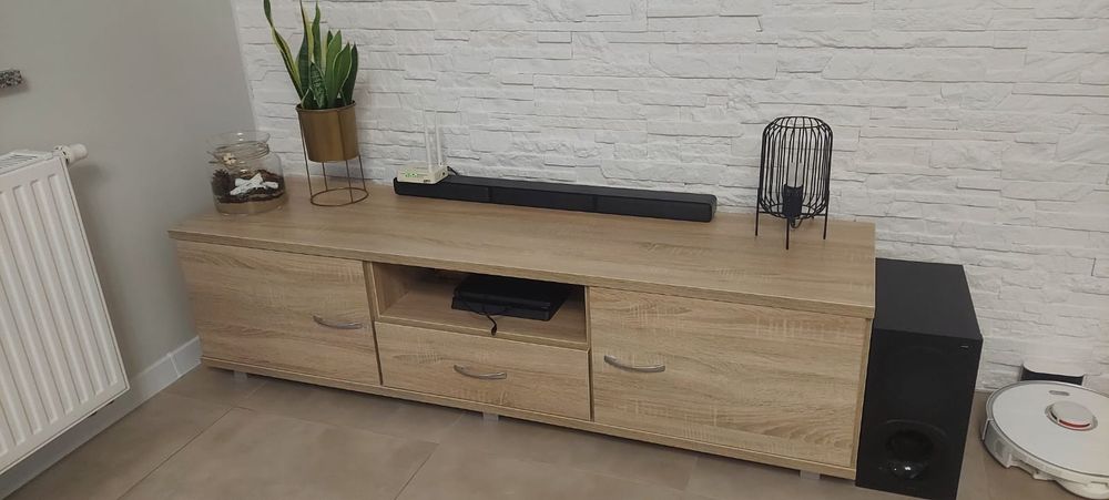 Meble stół, krzesła, komoda, RTV, stolik ST, dąb Sonoma,