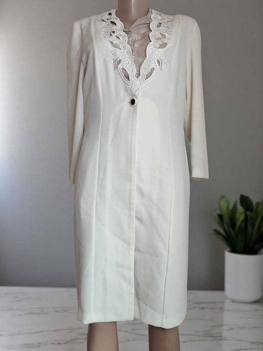 Елегантне кремове пальто-піджак Mark Angelo (розмір 48)