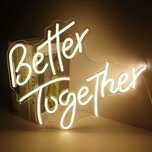 Neon LED Dekoracyjny BETTER TOGETHER Ciepła biel Ściemnial 42x34cm USB