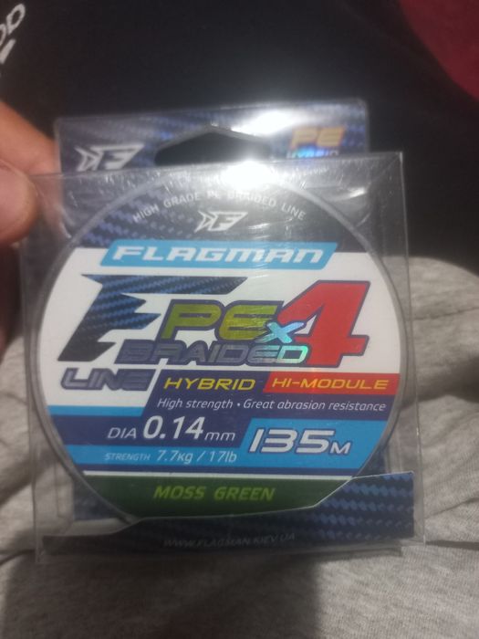 Шнур Flagman PE Hybrid F4 135м / 0.14мм / 7.7кг / 10Lb FluoOrange
