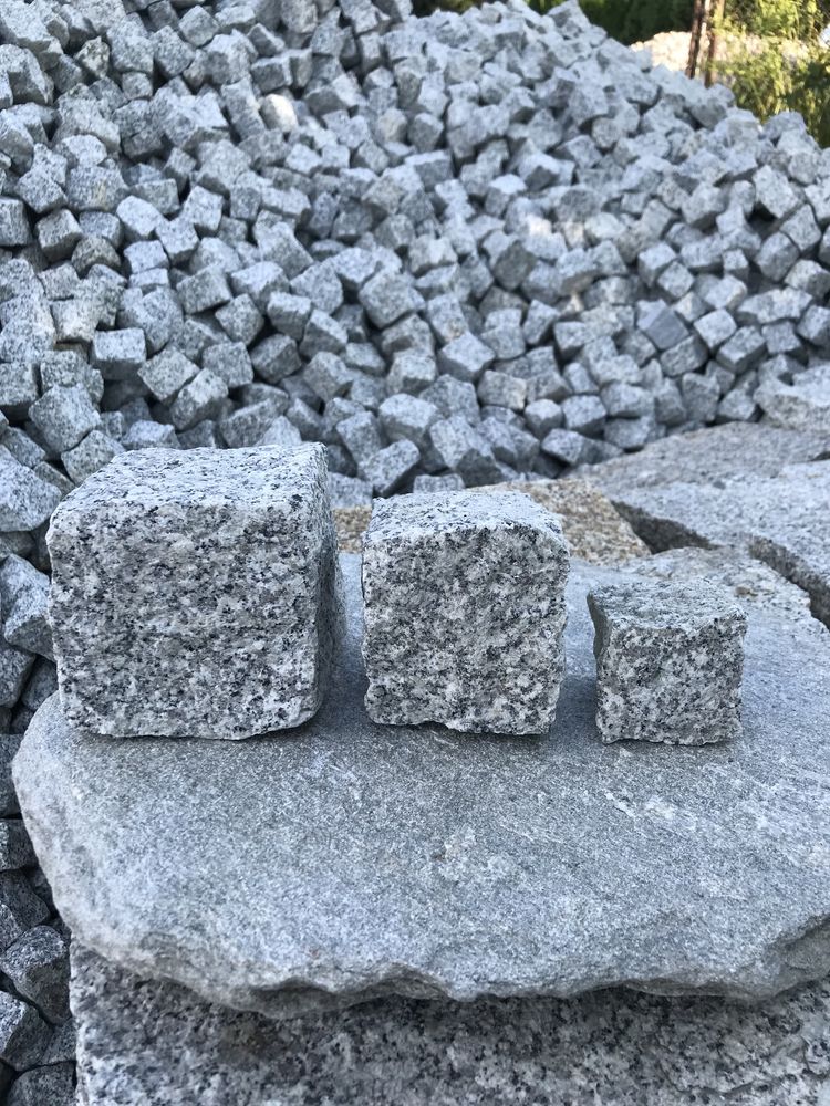 KOSTKA GRANITOWA Szary Granit 4x6, 7x9, 8x11, 10x10 cm Kamień Brukowa