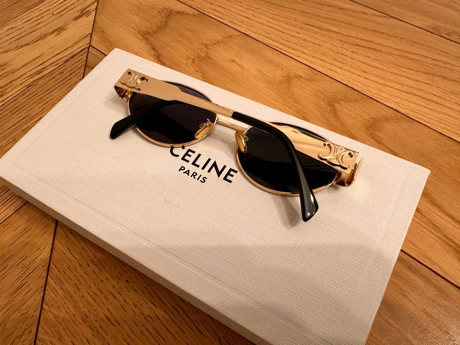 Okulary Celine ze złotymi oprawkami – nowe, z etui i pudełkiem