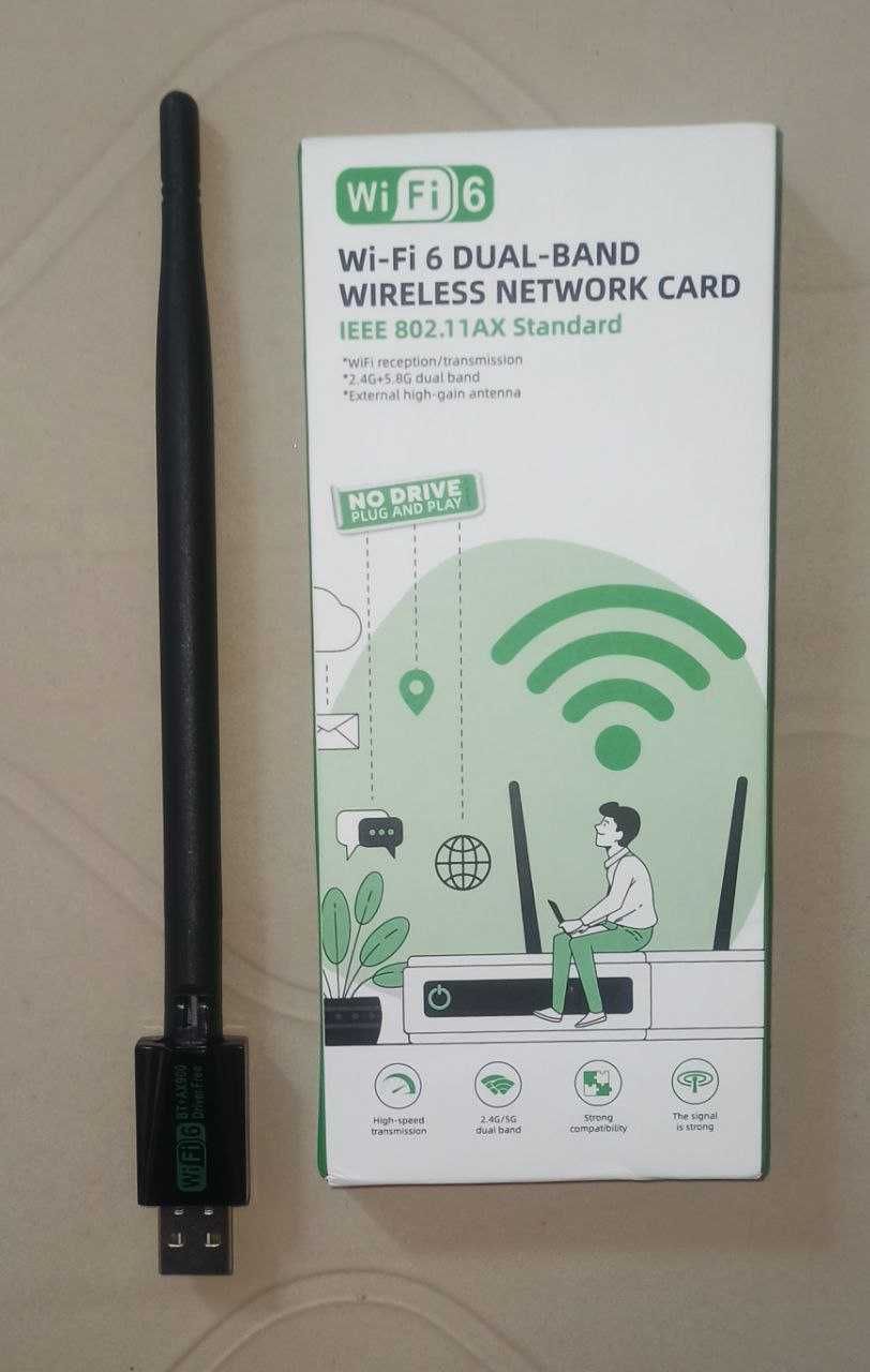 Bluetooth 5.4 + WiFi 6 AX900  2-в-1 (USB адаптер)