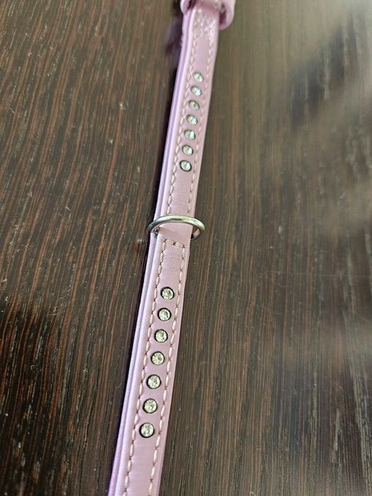 Obroża dla małego pieska chihuahua york z ozdobnymi kryształkami