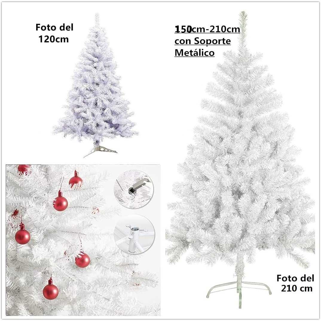 Árvore de Natal Branca, (150cm ou 210cm)