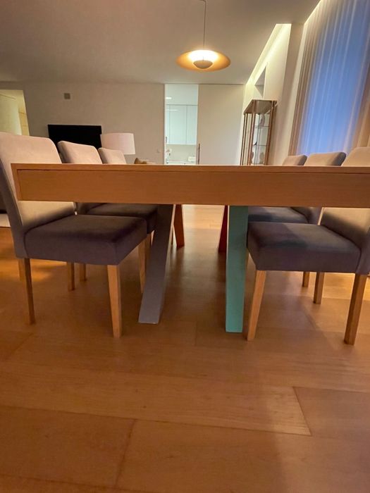 Conjunto Mesa de Jantar (Com Prolongador) + 6 Cadeiras