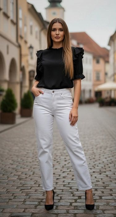 Spodnie jeansowe białe XS