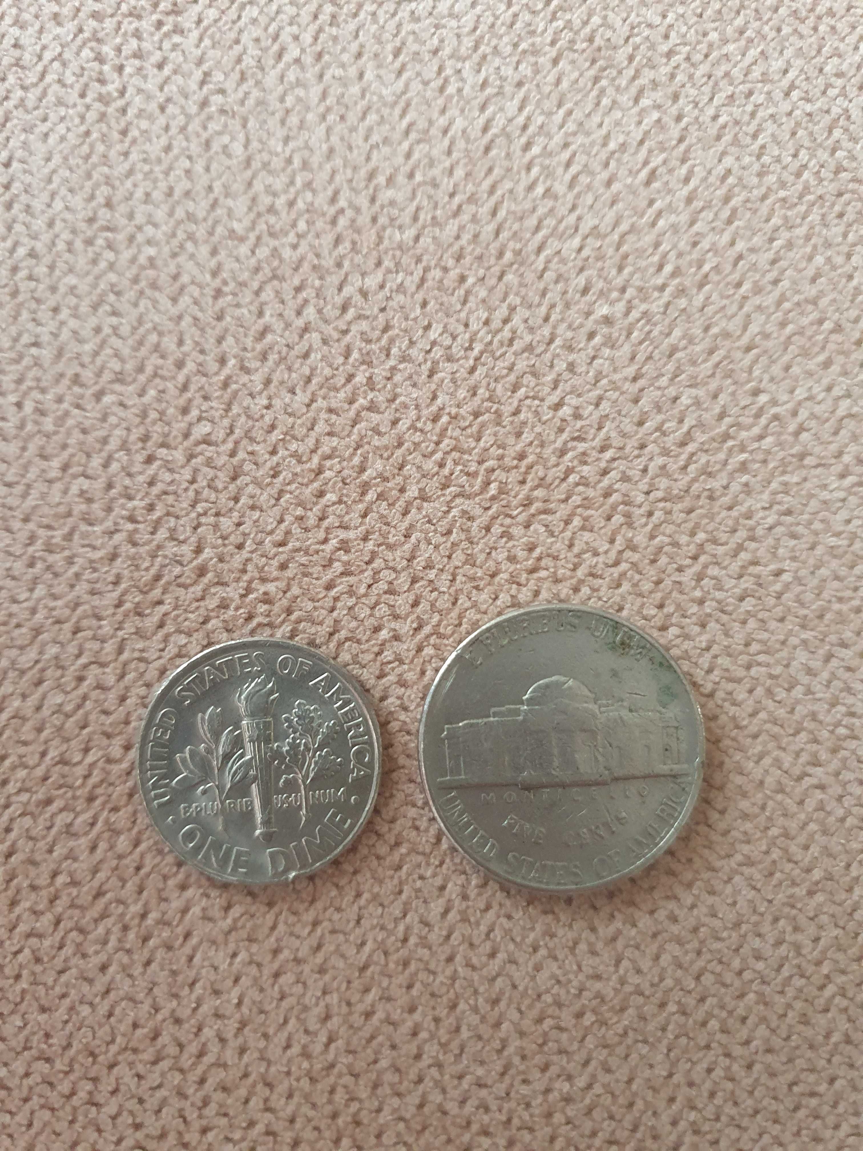 Монета США one dime та 5 центів