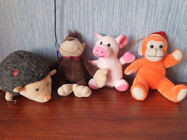 М'які іграшки їжачок мавпочка свинка ежик обезьянка мягкие игрушки