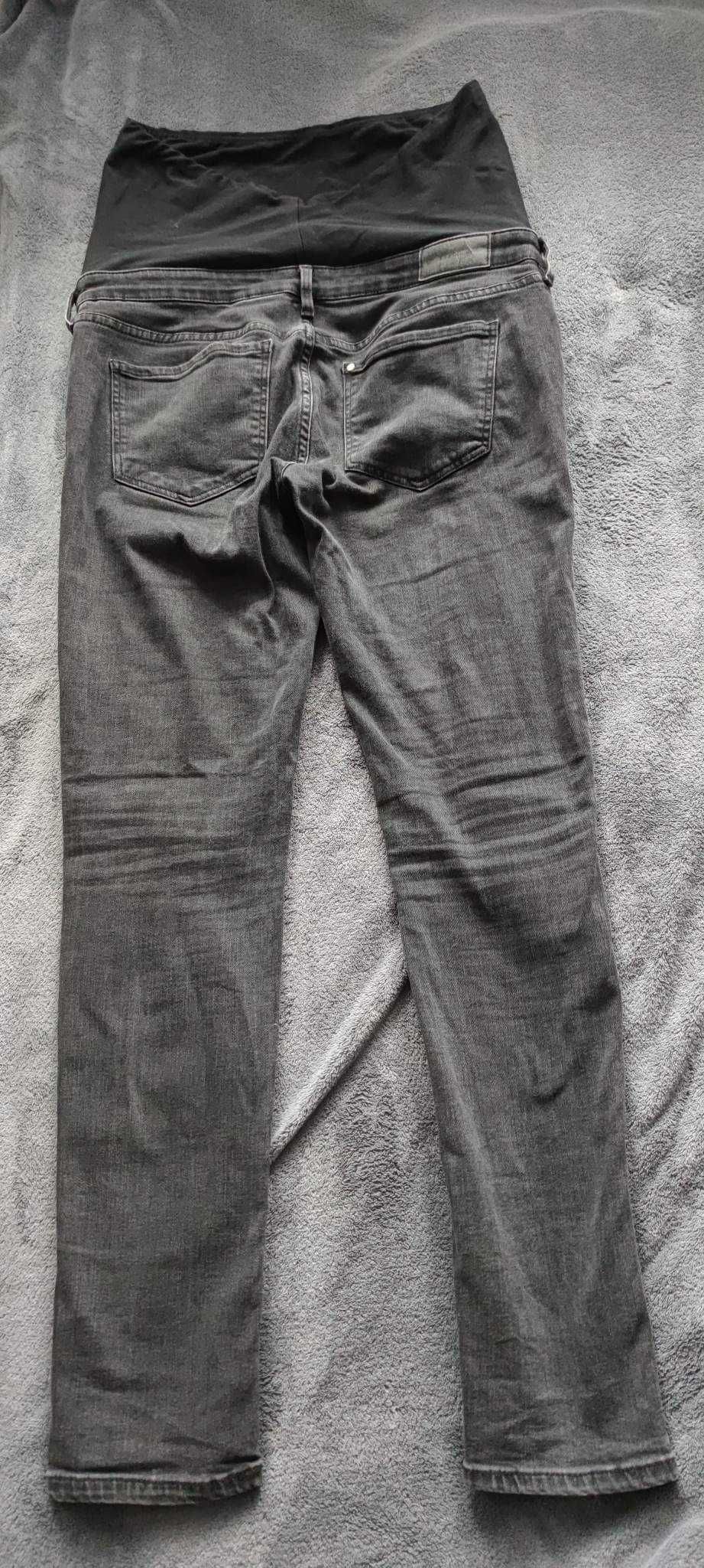 Czarne szare spodnie ciążowe drapowane Mama H&M hm jeans L 40