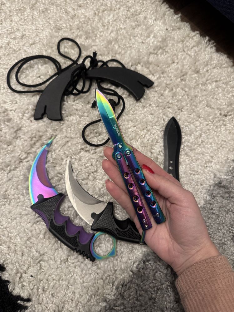 Karambit CS GO motylek rzutka nóż motylkowy zestaw