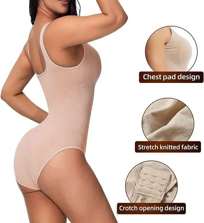 Nowe wyszczuplające body/Bielizna/Odzież pod ubranie/ ! M ! /B128-BEŻ