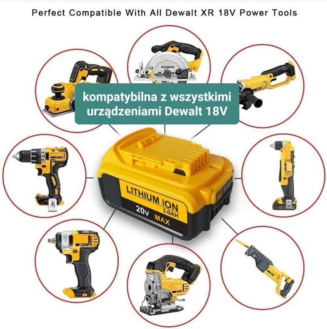 Bateria akumulator 5Ah do urządzeń DeWalt 18V 20V XR DCB200