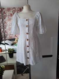 Nowa sukienka Asos, z haftem,  bufiaste rękawki, bawełna