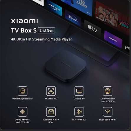 Xiaomi TV Box S (2nd Gen) Google TV 4K Ultra HD
