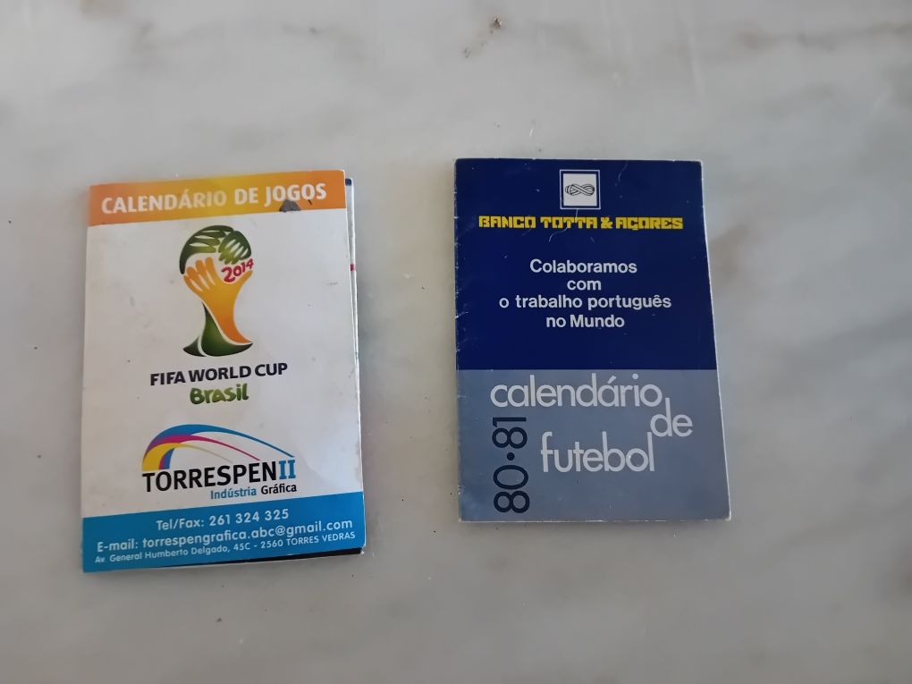 Conjunto de Calendários de Futebol Antigos