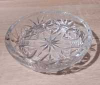 Mały półmisek ok 13,5cm średnicy kryształowy/szklany z czasow PRL-u